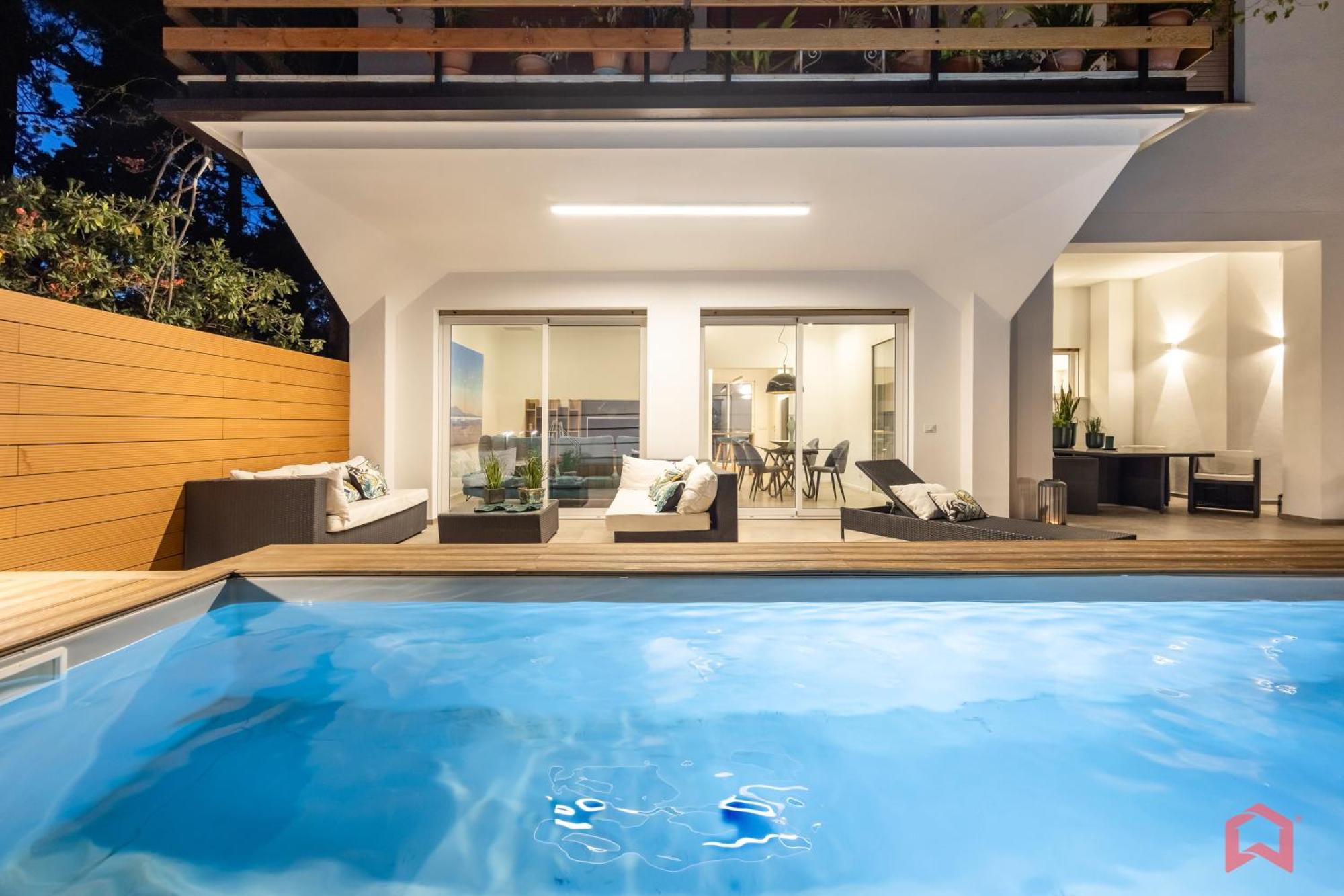 Appartamento In Villa Con Piscina Privata 巴勒莫 外观 照片
