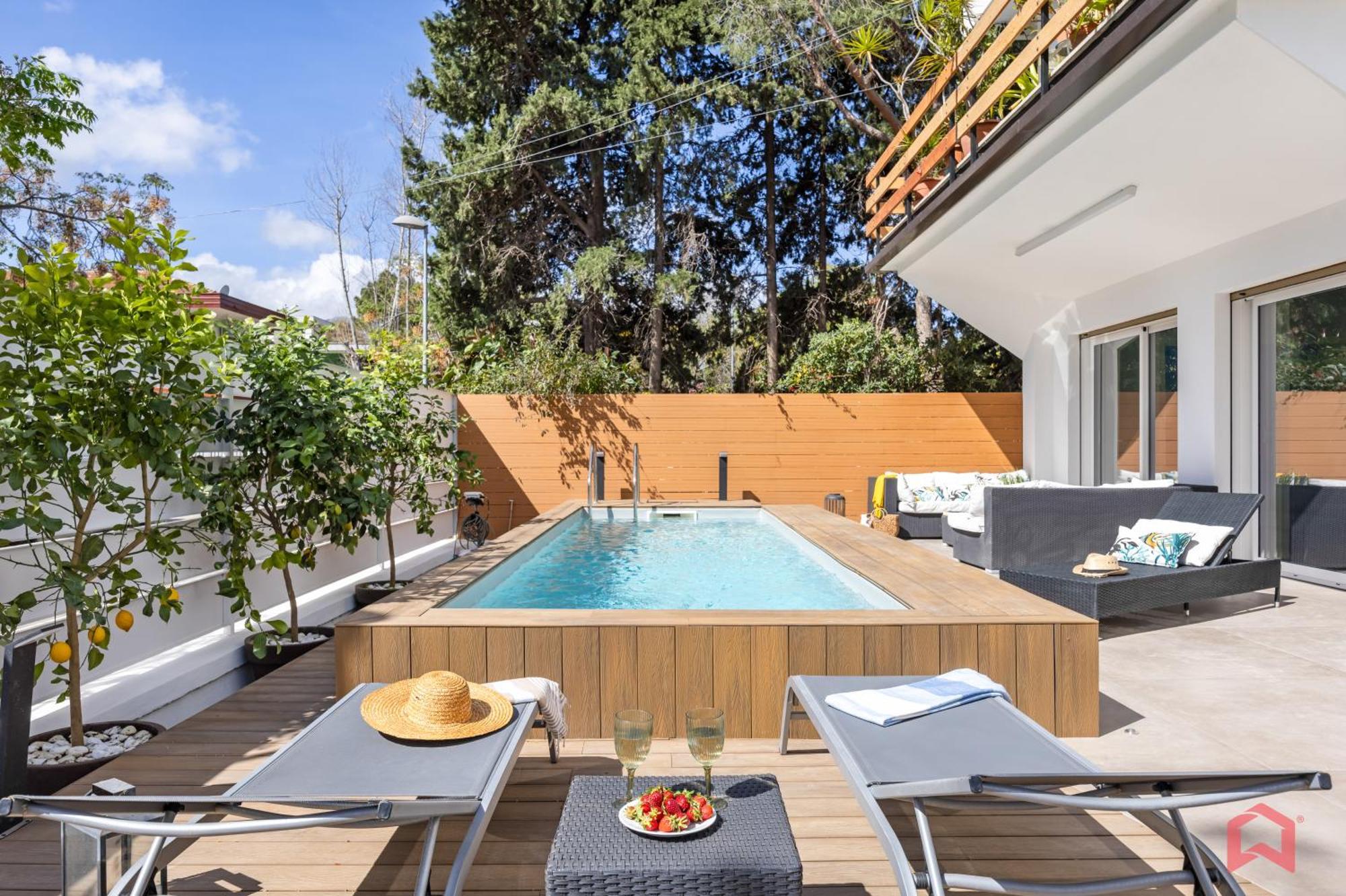Appartamento In Villa Con Piscina Privata 巴勒莫 外观 照片