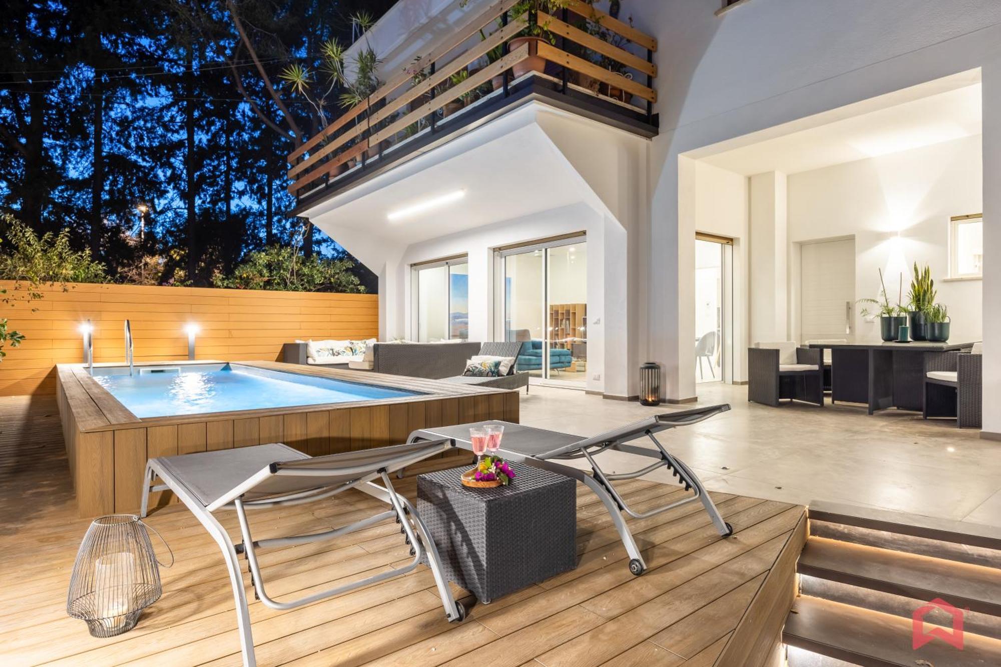 Appartamento In Villa Con Piscina Privata 巴勒莫 外观 照片